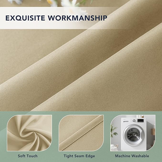 Outdoor Curtains for Patio Waterproof - 6 Panels Privacy Weatherproof Outside Curtains with Grommets for Pergola, Gazebo, Porch, Cabana, Balcony, 54 x 95 Inch, Cream