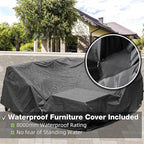 Patio Furniture Set, 6 Pieces Outdoor Couch Sectional, L Shaped Patio Sofa, Metal Patio Couch Sectional with Side Table, Outdoor Seating Conversation Set, Grey