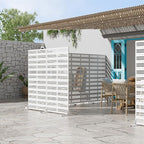 Casaphoria 72" H x 35" W Metal Privacy Screen, Outdoor Freestanding Decorative Divider for Patio, Deck, Balcony, and Garden with Stable Base, White-Harold