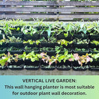 Maxona Vertical Garden Planter - 16 Pack, 13 inch Wall Mounted Planters for Patio Outdoor Decor, Home Green Plastic Balcony Pot, Plant Vegetable Fruit Herb Hanging Pocket Holder Flowerpot