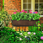 Adnee 4 Pcs 24 Inch Fabric Plant Window Box Liners-Rectangular Non-Woven Planter Basket Liner-Brown Felt Flower Hanging Basket for Outdoor Garden Wall Hanging Planter Flower Vegetables