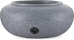 HC Companies Versatile 21 Inch Round Natural Decorative Plastic Outdoor Garden Hose Storage Pot with Side Hole for Faucet Connection, Granite