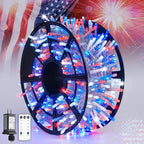 String Lights 168ft Red White Blue 600 LED Outdoor Reel