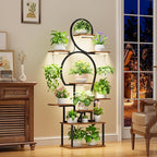 POZILAN Plant Stand Indoor with Grow Light - 9 Tiered 63" Tall Indoor Plant Shelf for Multiple Plants, Large Plant Shelf with Grow Light, Lighted Plant Stand for Indoor Plants