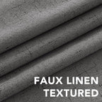 H.VERSAILTEX Primitive Linen Curtains 100% Blackout Curtain Drapes Burlap Fabric Curtains with White Thermal Insulated Liner, Grommet Top Drapes Living Room/Bedroom (2 Panels, 42 x 54 Inch, Grey)