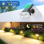 LETMY Solar Spot Lights Outdoor Waterproof with Bigger LED, 6 Pack 135°Adjustable Solar Lights Outdoor, 2-in-1 Wall Lights & 2 Modes Landscape Spotlights for Tree Yard Pathway Garden Decor(Warm White)
