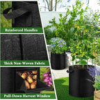 2 Pack 15 Gallon Potato Grow Bags with Pull-Down Harvest Window, Potato Bags for Growing Potatoes Heavy Duty Thickened Nonwoven Fabric Gardening Vegetable Growing Bags with Visible Window