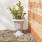 Arcadia Garden Products PL10TP Classic Traditional Plastic Urn Planter Indoor/Outdoor, 15" x 13", Taupe