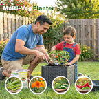 Raised Garden Bed with Tomato Planter Cage, 67.6" Trellis Planter Boxes with Wheels for Outdoor Patio Greenhouse Gardening Climbing Vegetables