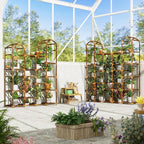 EnHomee Plant Stand Indoor Plant Stands Outdoor Tall Plant Shelf for 15-21 Pots Corner Tiered Plants Stands for Multiple Plants Wood Hanging Plants Holder for Garden Balcony Patio Window Porch