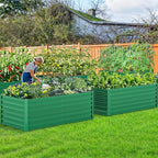 YITAHOME 6x3x2ft Outdoor Raised Garden Bed Kit, Large Metal Patio Planter Box with Gloves, Support Rod for Plants Vegetables Flowers, Green