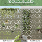 Casaphoria Metal Privacy Screen Outdoor, 72" H x 47" W Freestanding Decorative Privacy Screen for Patio Deck Balcony Garden with Stable Base, Green-Star