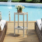 Costaelm Paradise 36"" Outdoor Adirondack HDPE 2-Tier Patio Side Table - Image 2