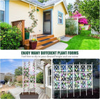 5.25FT Metal Pipe Trellis for Climbing Plants Outdoor, Garden Wall White Trellis with Garden Twist Tie, Support Tall Plant Fence for Ivy Vines Rose Flower