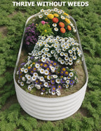 GarveeLife 2 Pcs Raised Garden Beds Outdoor 8x4x1.5 ft - Galvanized Steel Planter Box for Vegetables, Flowers, Rust-Resistant, Easy Assembly Raised Beds, Durable Planters for Outdoor Plants, Beige