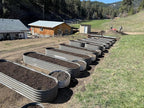 A ANLEOLIFE Set of 6, 18 Inch Tall Quartz Grey Raised Garden Beds Kit, Heart-Shaped & Long Oval Planters for Creative Garden Layouts.