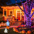 String Lights, 168 ft Outdoor 600 LED Orange to Purple with Remote