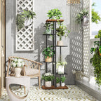 Plant Stand Indoor, Tall 6 Tier Metal Plant Shelf – Brown