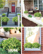 JAKY-Global Faux Artificial Plants Outdoor Flowers Spring Summer Decor 16 Bundles Fake Eucalyptus Silk Daisy UV Resistant Realistic for Outside Planters,Front Porch,Patio,Yard Pot Decoration