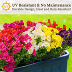 20PCS Artificial Fake Flowers for Outdoors/Indoors, Faux Silk Colorful Morning Glory with Eucalyptus, UV Resistant Realistic Floral Arrangement for Garden Porch Window Box Home Balcony Yard (5 Colors)