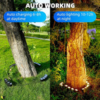 Solar Palm Tree Lights Outdoor, 2000MAH Ring LED Landscape Uplights for Tree, IP65 Waterproof, 2-In-1 (Sticked&Tied), Upgraded COB Flood Spotlights for Pathway, Garden, Yard, Decor（Warm-White）