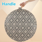 Woven Inflatable Ottoman D21”x H10” Outdoor Indoor Pouf Patio Footrest Stool with Portable Handle, Round Ottoman for Patio Garden, Camping, Bedroom, Living Room