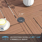 VICLLAX Patio Table and Chair Set of 8, All Weather Metal Round Outdoor Dining Furniture Set-53 Round Outdoor Table and Chairs, Walnut Wood Grain Tabletop