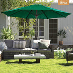 Ayge 9FT Large Outdoor Patio Umbrella Market Table Umbrella-UV Resistant, Easy Push Button Tilt and Crank, 8 Sturdy Fiberglass Ribs Heavy-Duty Pool Umbrella for Deck, Backyard,Garden,Green