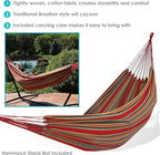 Sunnydaze Double Brazilian Cotton Hammock for Outside - 450-Pound Capacity Outdoor Hammock - Sunset