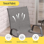 Betterhood Patio Chairs Set of 4, Stackable Outdoor Dining Chairs Set with Breathable Seat Fabric, All-Weather Powder-Coated Metal Frame for Deck, Pool Side and Backyard, 350LBS Capacity (Grey)