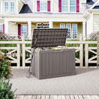NUNU LAB Outdoor Storage Box, 45 Gallon Outside Deck Box Waterproof, Resin - Image 7