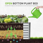 6X3X2ft (1 Pack) Galvanized Raised Garden Bed,Outdoor Courtyard Planter Box Metal Patio Kit Planting Bed for Vegetables Flowers Herb,The material is thickened and not prone to deformation or rust