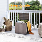 35 Gallon Small Waterproof Outdoor Storage Box, Resin Deck Box Lockable - Image 4