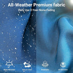 Jing's Villa 2 Piece Patio Wicker Armless Sofa, All-Weather Outdoor Sectional Sofa Set with Thick Seat Cushions and 2 Back Cushions for Garden Patio, Backyard, Poolside Peacock Blue