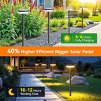 LETMY Solar Pathway Lights Outdoor, 2 Pack 2X Brighter Solar Lights Outdoor Waterproof, Taller Pathway Light with Larger Panel, Auto On/Off Up to 12Hrs Driveway Light for Yard Outside Patio Path Lawn