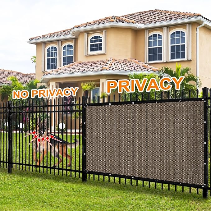 Artpuch 90% Sun Shade Cloth, 6 x 10 FT Pergola Shade Cover Canopy with Grommets, Sun Screen Fabric Tarp for Patio, Outdoor, Garden, Backyard, Mocha