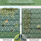 Casaphoria Metal Privacy Screen Outdoor, 72" H x 47" W Freestanding Decorative Privacy Screen for Patio Deck Balcony Garden with Stable Base, Drakgreen-Star