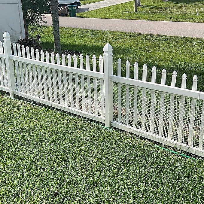 Decorative Fence Plastic Mesh Garden Netting, 4' x 50', White