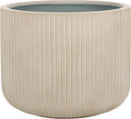 SAFAVIEH Outdoor Collection Lucca Beige Cement Ficonstone Planter Pot