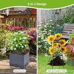 GENMOUS 4 Tiered Tomato Planter with Box Trellis, 56'' Raised Garden Bed Planter Boxes, Tomato Cages for Garden Patio Climbing Plants Vegetable Vine Flowers Outdoor & Indoor