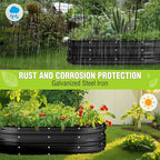 WORKPRO 2PK 4x2x1ft Outdoor Galvanized Raised Garden Bed Kit, Rust & Corrosion Protection, Easy Assembly, Safe Edge, Ideal for Vegetables & Flowers, Black