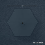 Best Choice Products 7.5ft Outdoor Solar Market Table Patio Umbrella for Deck, Pool w/Tilt, Crank, LED Lights - Slate Blue