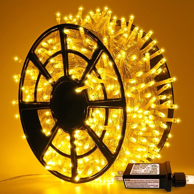String Lights 720 LED Warm White 230 Ft Outdoor Christmas Lights with Reel