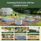 32" Extra Tall Raised Garden Bed Kits, 3.5 x 5 x 2.7ft Raised Planter Box Outdoor, 2 x 6.5 x 2.7ft Deep Root 6 in 1 Modular Metal Raised Beds for Gardening Vegetables Flowers Fruits - Terra Cotta