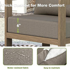 Outdoor Furniture Set, 2Pcs Patio Armchairs, Metal Modern Outside Furniture with 6'' Thick Cushions, Outdoor Conversation Set Balcony Chairs for Backyard, Porch,Deck,Brown