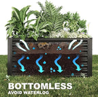 8x2x2ft Raised Garden Bed Kit, Galvanized Planter Garden Boxes Outdoor, Metal Raised Garden Beds for Vegetables,Fruits, Flower,Black