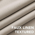 H.VERSAILTEX Linen Blackout Curtains Durable Thick Textured Linen Look 100% Blackout Patio Door Curtain Anti Rust Grommet Extra Wide Sliding Door Curtain Panel, Cobblestone, W100 x L108 inch