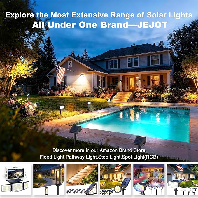Solar Spot Lights Outdoor Waterproof IP65,6 Pack,Cool Light, 2 Lighting Modes Selectable, Solar Powered Yard Garden Solar Spot Lights for Garden Outside Landscape Auto On/Off