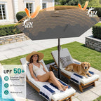 AreShark 7.5FT Patio Umbrella Table Market Umbrella with 6 Sturdy Ribs, Button Tilt/Crank, Heavy-Duty Outdoor Umbrellas for Pool, Deck, Garden and Backyard, Gray