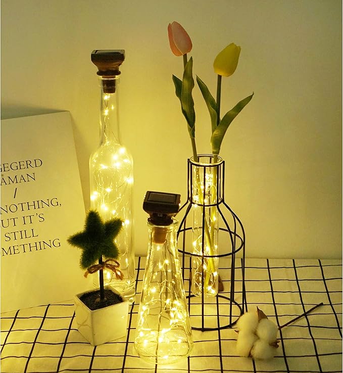 String Lights for Wine Bottles, 20 LEDs, Warm White, Waterproof